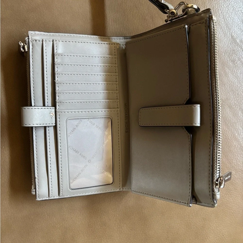 Michael Kors Metallic Silver Wristlet